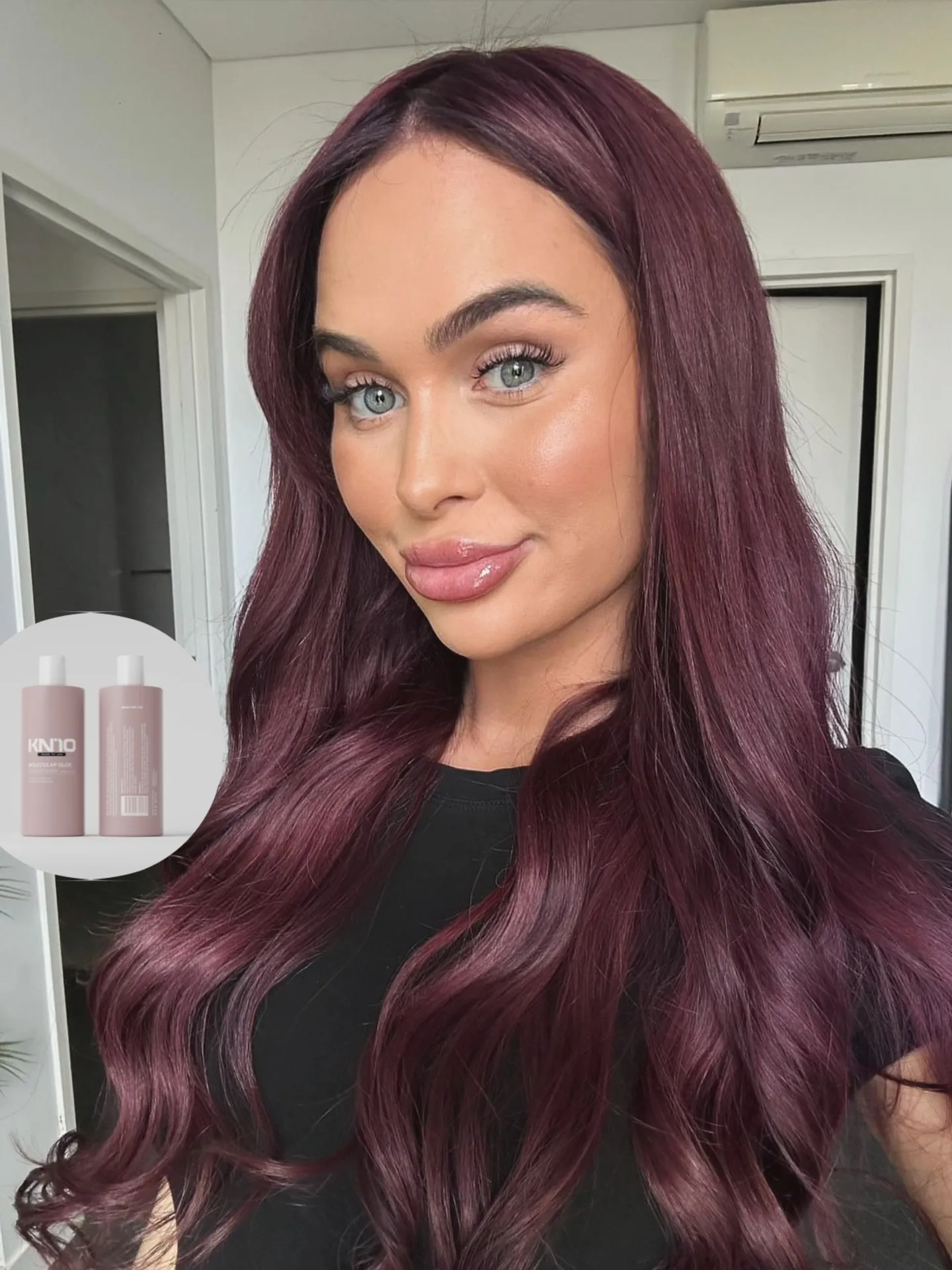 Deep Burgundy Waves